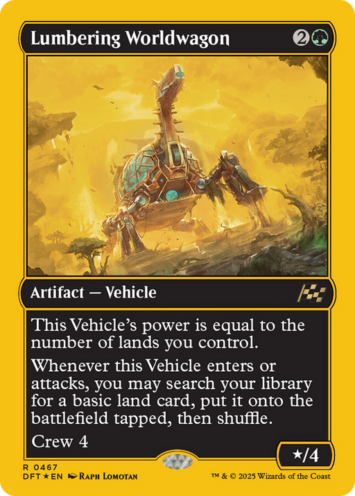 Lumbering Worldwagon (First-Place Foil) (DFT-467) [Aetherdrift] Foil MTG Single Wizards of the Coast