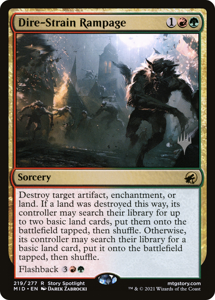 Dire-Strain Rampage (PPMID-219) [Innistrad: Midnight Hunt Promos] MTG Single Wizards of the Coast