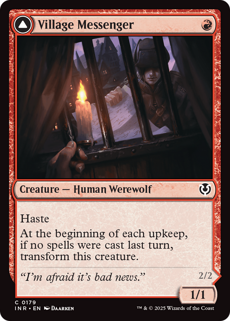 Village Messenger // Moonrise Intruder (INR-179) [Innistrad Remastered] Foil MTG Single Wizards of the Coast
