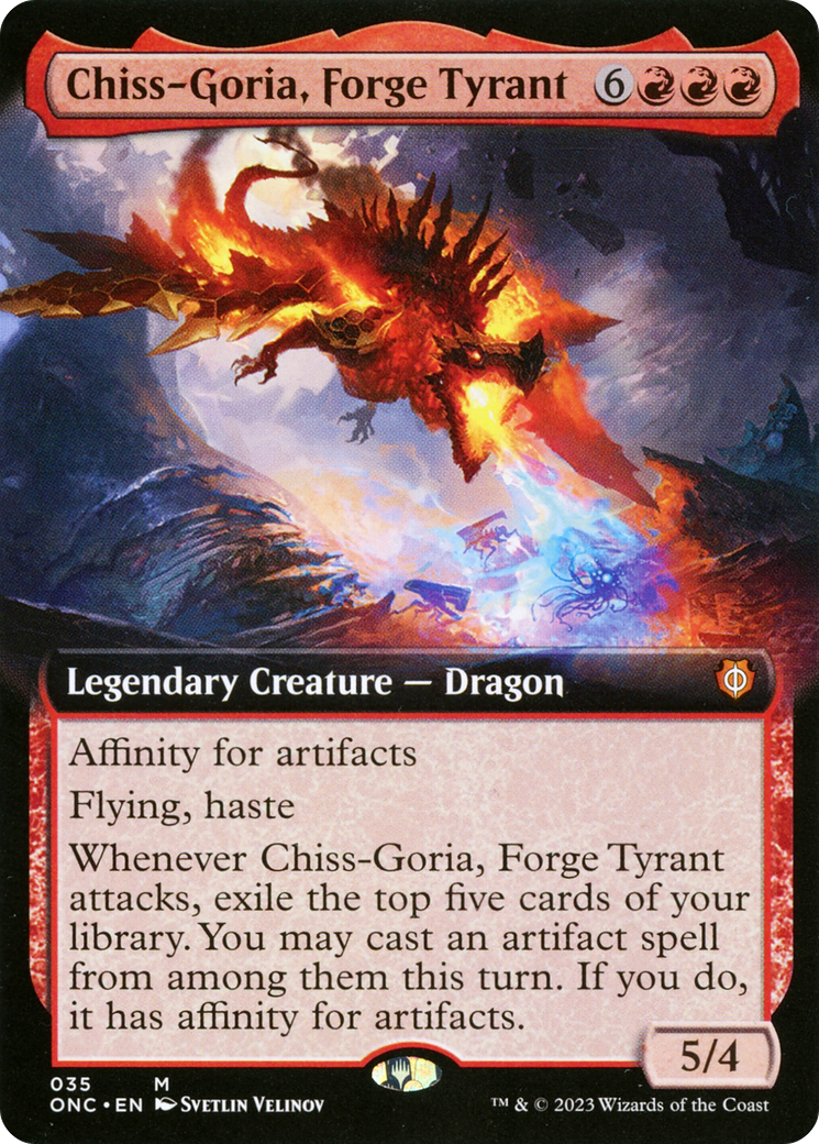 Chiss-Goria, Forge Tyrant (ONC-035) [Phyrexia: All Will Be One Commander] (Extended Art) Foil MTG Single Wizards of the Coast