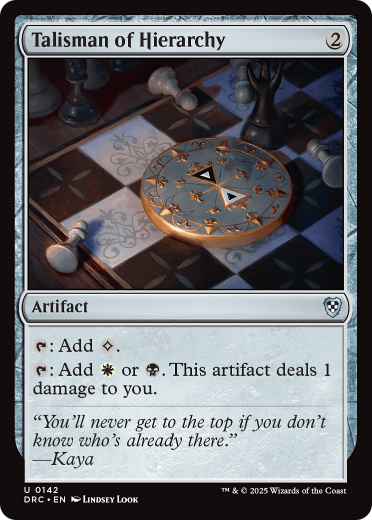 Talisman of Hierarchy (DRC-142) [Commander: Aetherdrift] MTG Single Wizards of the Coast