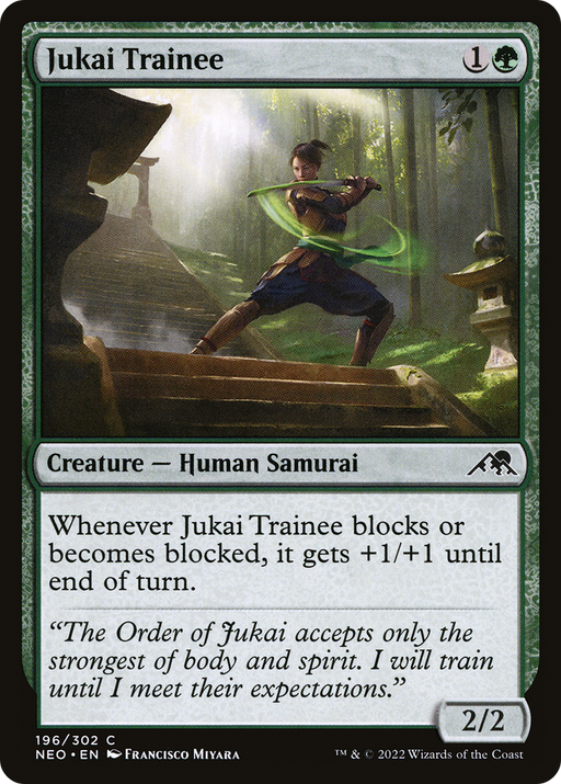 Jukai Trainee (NEO-196) [Kamigawa: Neon Dynasty] Foil MTG Single Wizards of the Coast