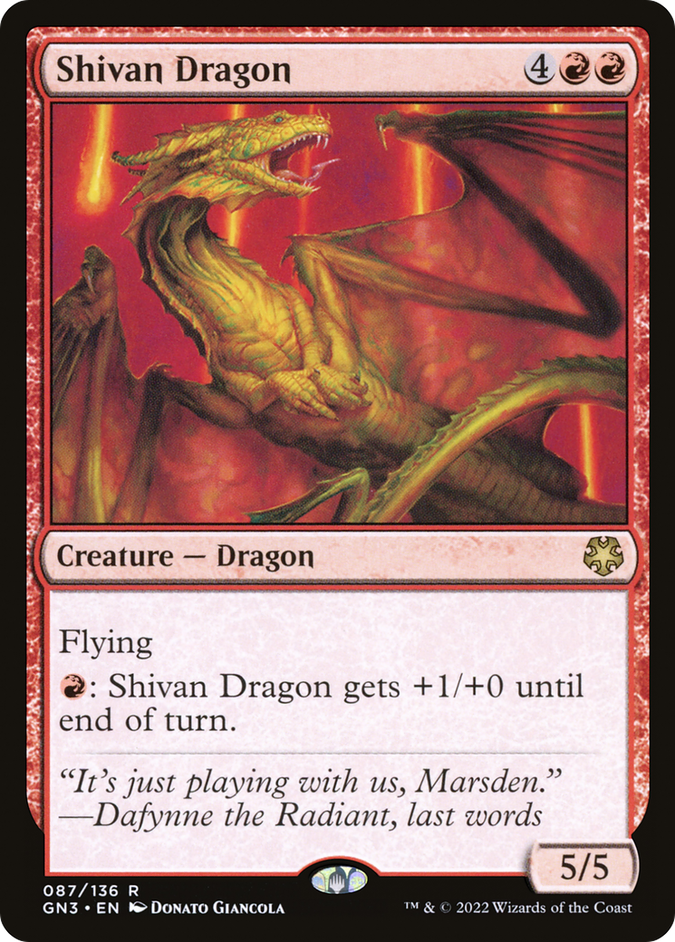 Shivan Dragon (GN3-087) [Misc] Game Night: Free-for-All MTG Single Wizards of the Coast