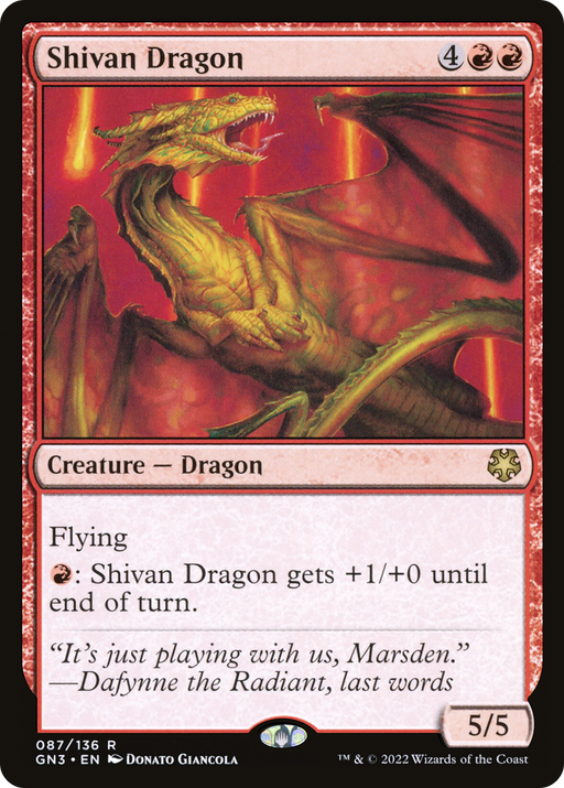 Shivan Dragon (GN3-087) [Misc] Game Night: Free-for-All MTG Single Wizards of the Coast