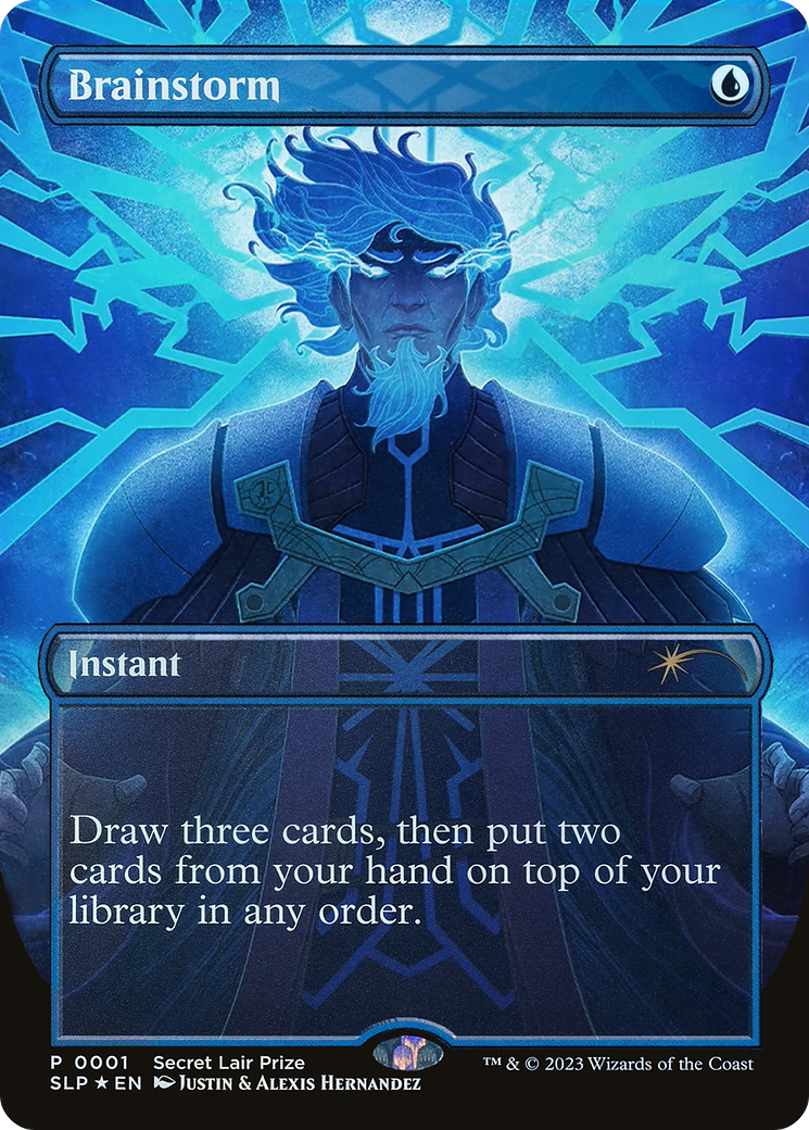 Brainstorm (SLP-001) [Secret Lair] Showdown (Borderless) Foil MTG Single Wizards of the Coast