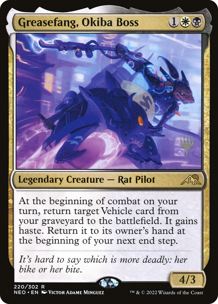 Greasefang, Okiba Boss (PPNEO-220P) [Kamigawa: Neon Dynasty Promos] MTG Single Wizards of the Coast