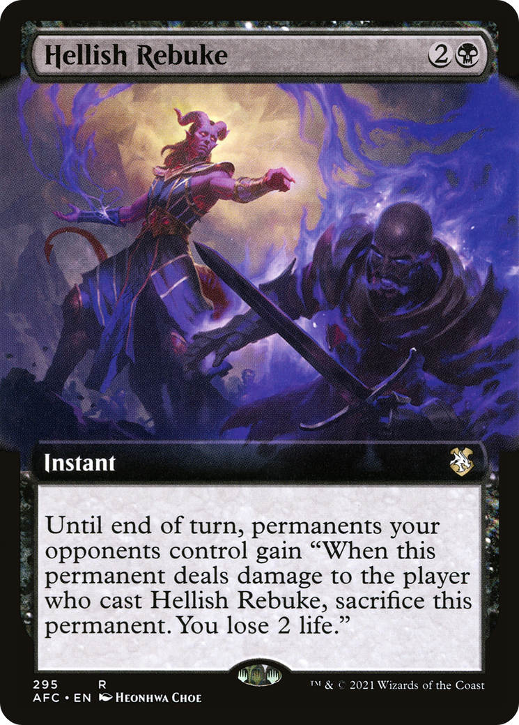Hellish Rebuke (AFC-295) [Forgotten Realms Commander] (Extended Art) MTG Single Wizards of the Coast