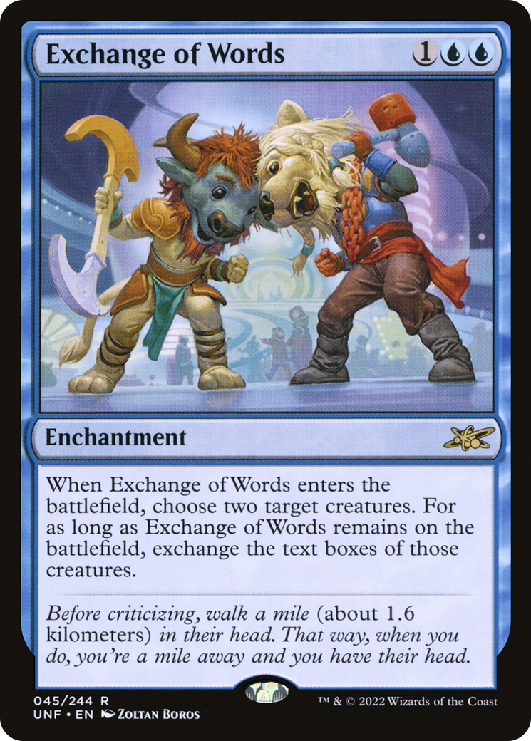 Exchange of Words (UNF-045) [Unfinity] Foil MTG Single Wizards of the Coast