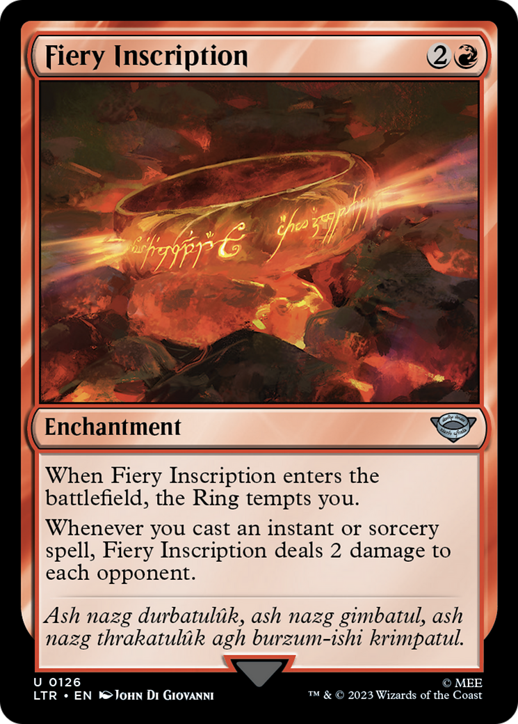 Fiery Inscription (LTR-126) [The Lord of the Rings: Tales of Middle-earth] MTG Single Wizards of the Coast