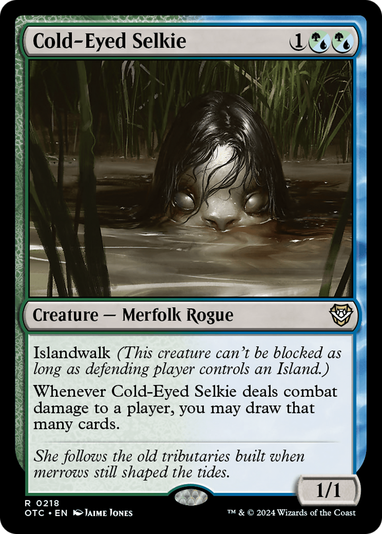 Cold-Eyed Selkie (OTC-218) [Outlaws of Thunder Junction Commander] MTG Single Wizards of the Coast