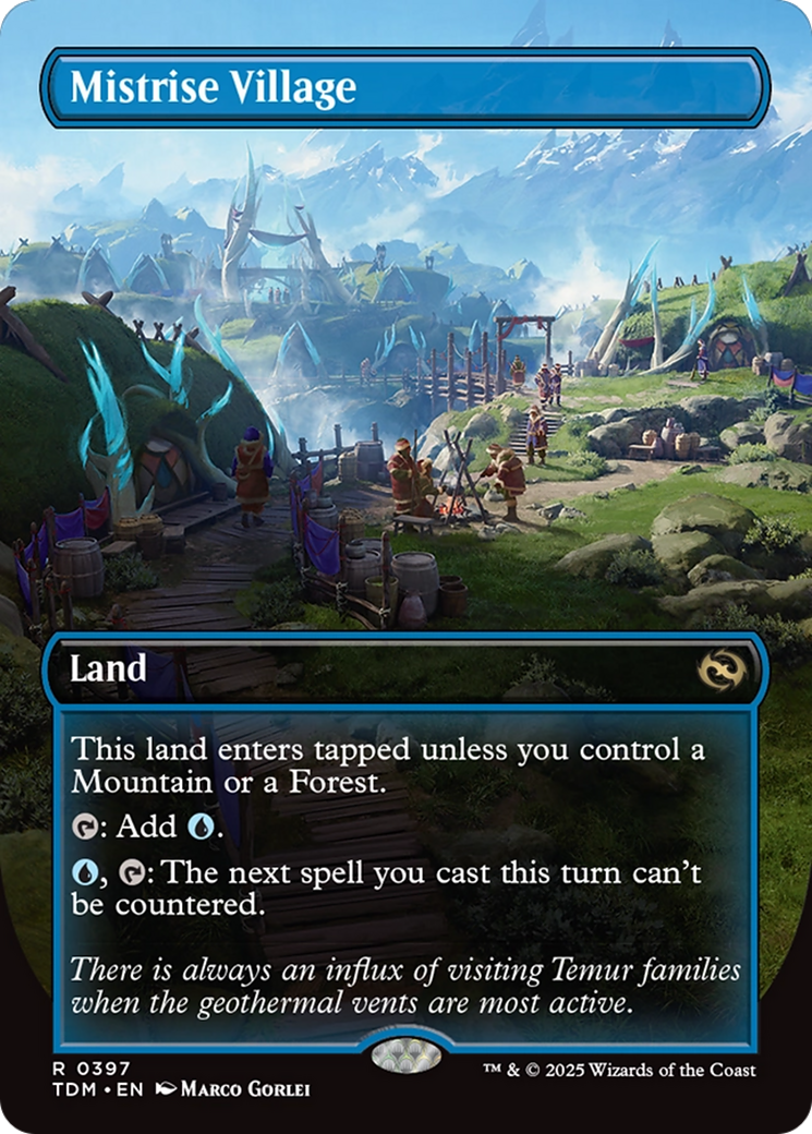 Mistrise Village (Borderless) (TDM-397) [Tarkir: Dragonstorm] Foil MTG Single Wizards of the Coast