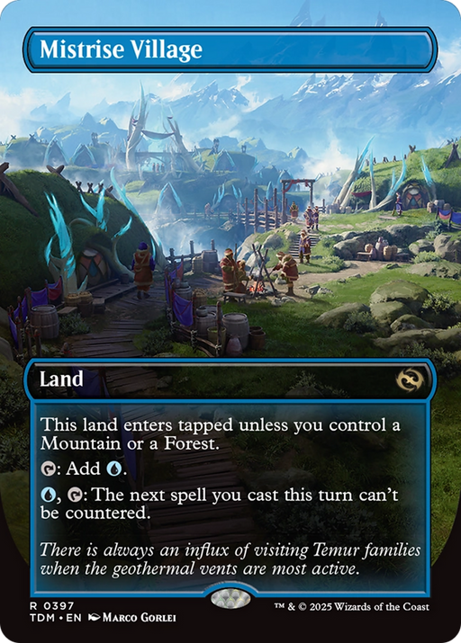 Mistrise Village (Borderless) (TDM-397) [Tarkir: Dragonstorm] Foil MTG Single Wizards of the Coast