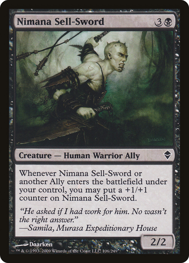 Nimana Sell-Sword (ZEN-106) [Zendikar] MTG Single Wizards of the Coast