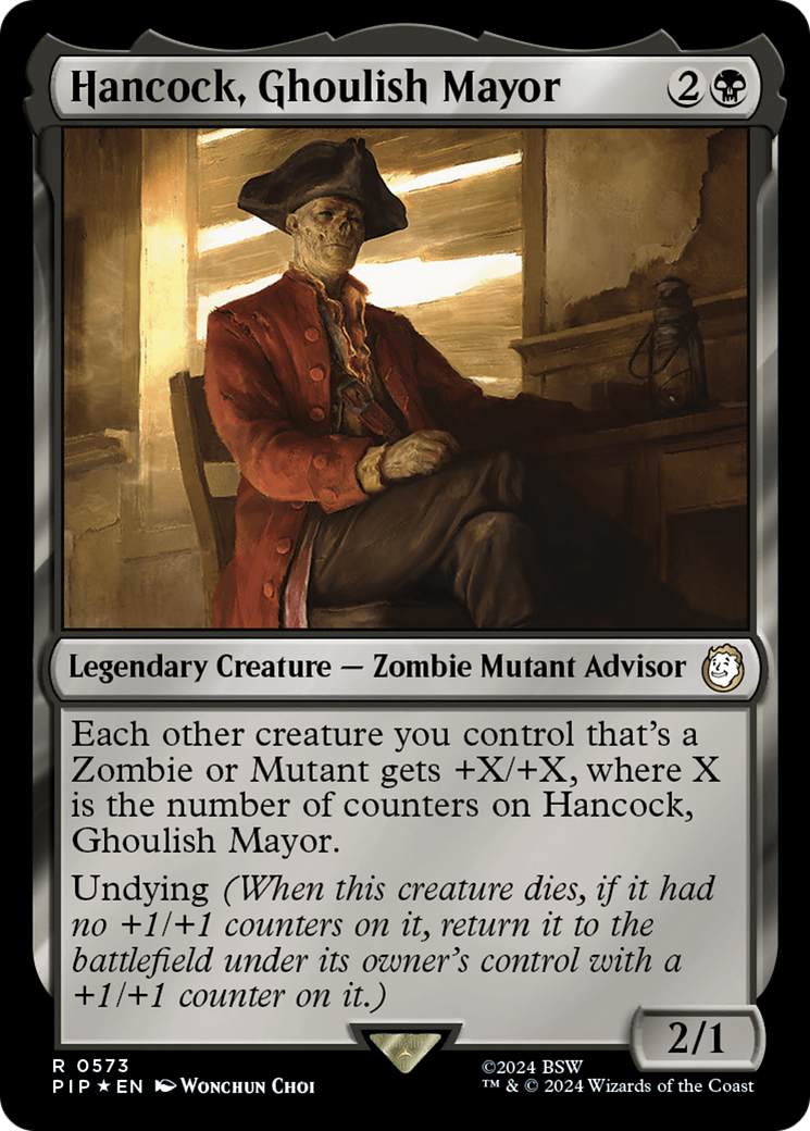 Hancock, Ghoulish Mayor (Surge Foil) [Fallout] MTG Single Magic: The Gathering