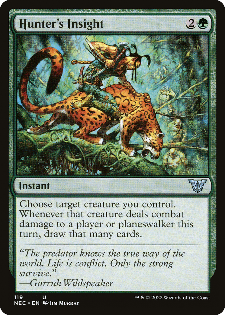 Hunter's Insight (NEC-119) [Neon Dynasty Commander] MTG Single Wizards of the Coast
