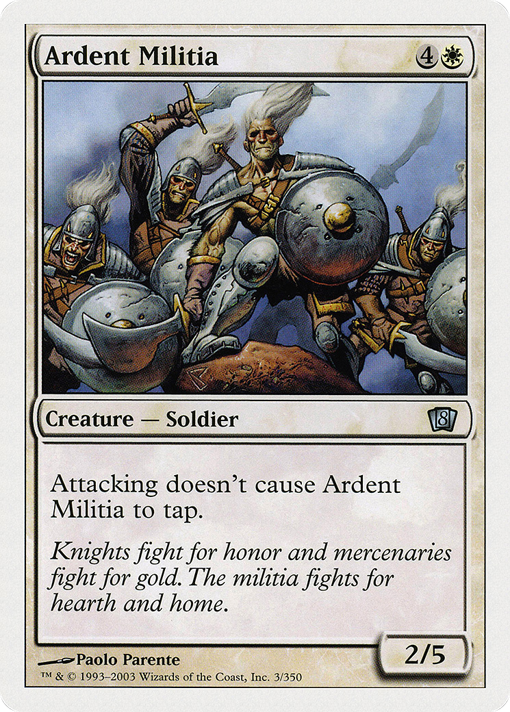 Ardent Militia (8ED-003) [8th Edition] Foil MTG Single Wizards of the Coast