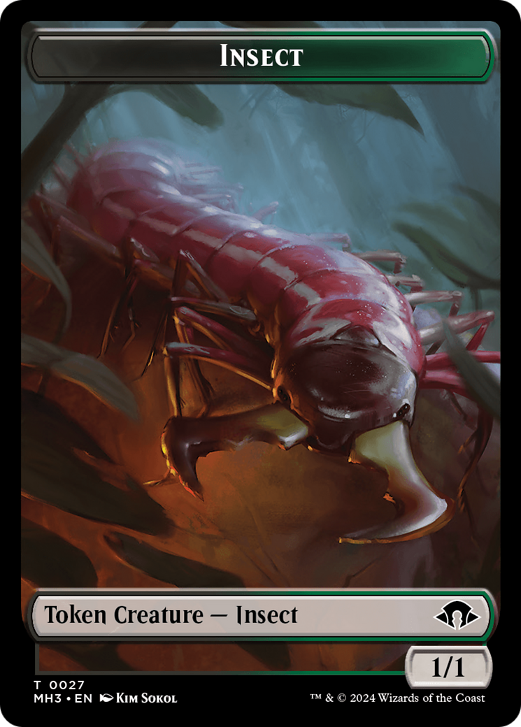 Zombie // Insect (0027) Double-Sided Token [Tokens] Modern Horizons 3 Tokens MTG Single Magic: The Gathering