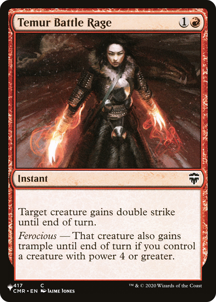 Temur Battle Rage (LIST-CMR-417) [Mystery Booster] The List MTG Single Wizards of the Coast