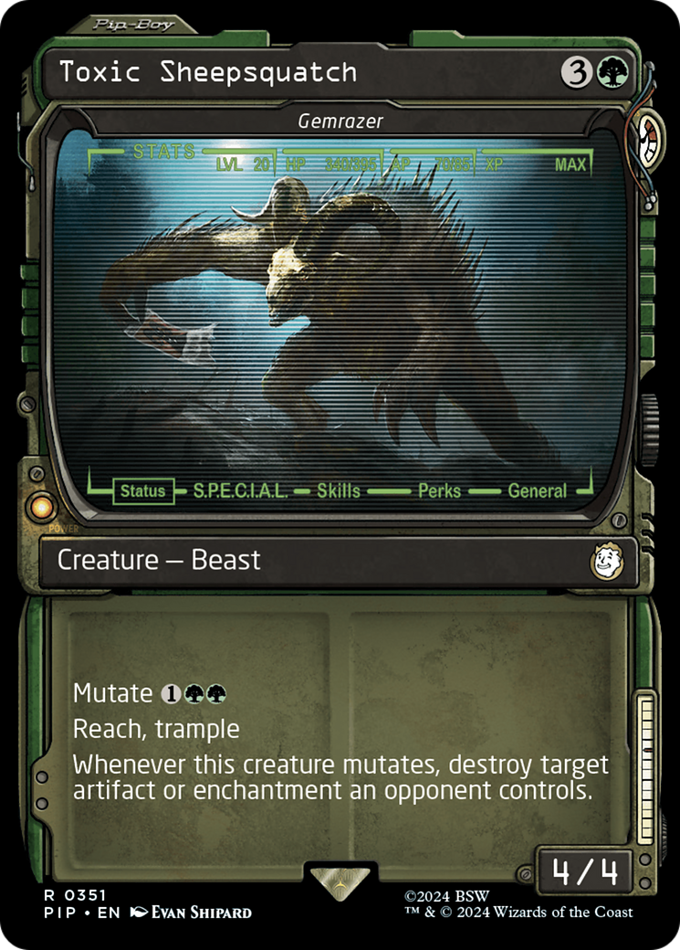 Toxic Sheepsquatch - Gemrazer (PIP-351) [Fallout] (Showcase) Foil MTG Single Wizards of the Coast