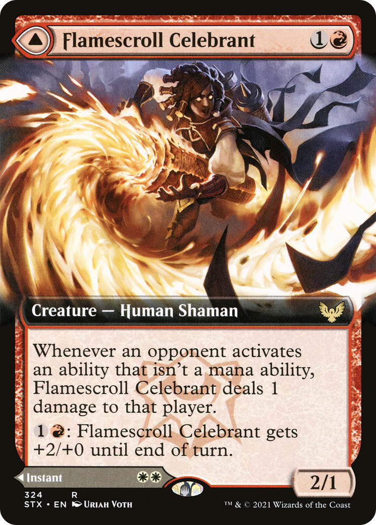 Flamescroll Celebrant (STX-324) [Strixhaven: School of Mages] (Extended Art) Foil MTG Single Wizards of the Coast