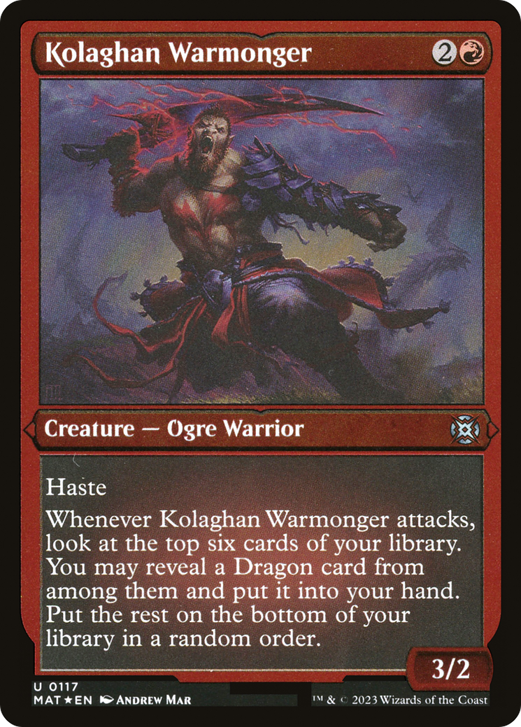 Kolaghan Warmonger (MAT-117) [March of the Machine: The Aftermath] Etched Foil MTG Single Wizards of the Coast
