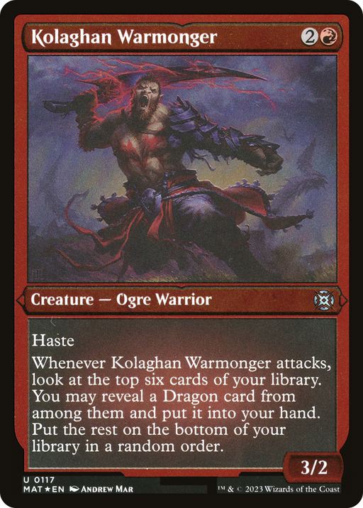 Kolaghan Warmonger (MAT-117) [March of the Machine: The Aftermath] Etched Foil MTG Single Wizards of the Coast