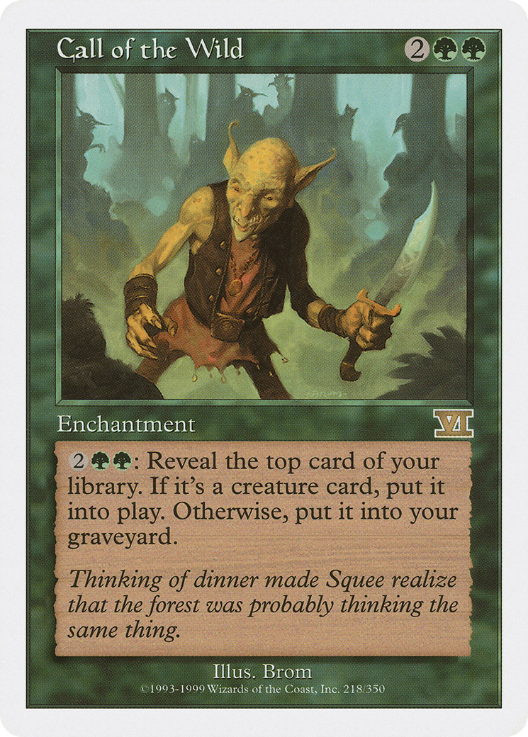 Call of the Wild (6ED-218) [Classic Sixth Edition] MTG Single Wizards of the Coast