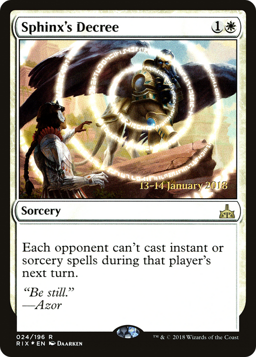 Sphinx's Decree (PRE-024) [Rivals of Ixalan Promos] Foil MTG Single Wizards of the Coast