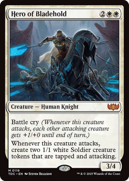 Hero of Bladehold (TDC-119) [Commander: Tarkir: Dragonstorm] MTG Single Wizards of the Coast