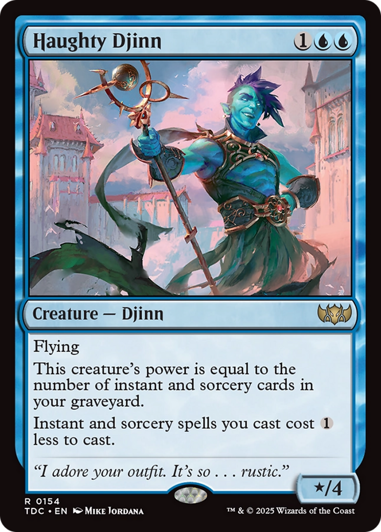 Haughty Djinn (TDC-154) [Commander: Tarkir: Dragonstorm] MTG Single Wizards of the Coast