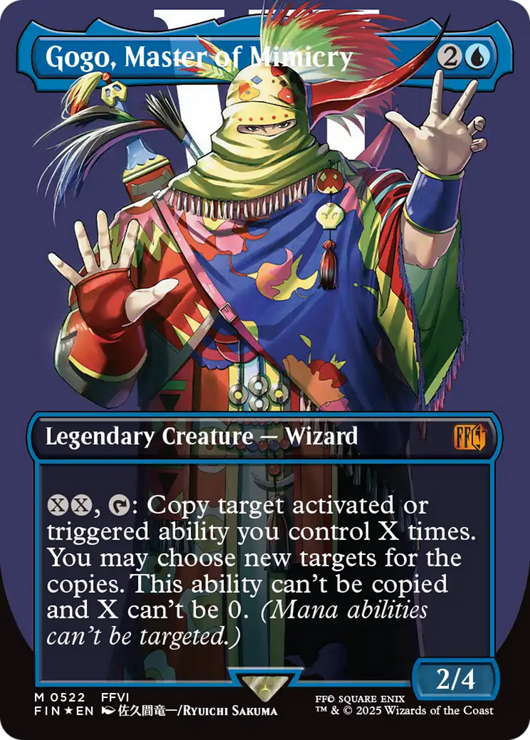 Gogo, Master of Mimicry (Surge Foil) (FIN-522) [FINAL FANTASY] (Borderless) Foil MTG Single Wizards of the Coast