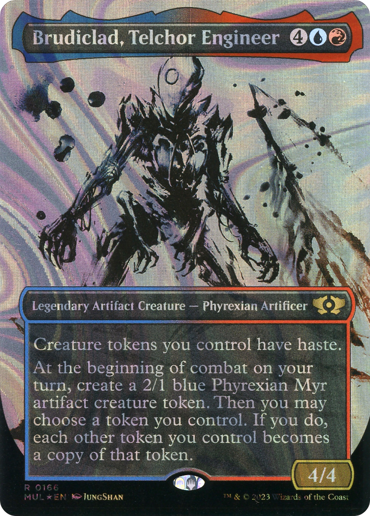 Brudiclad, Telchor Engineer (Halo Foil) (MUL-166) [Multiverse Legends] (Showcase) (Borderless) Foil MTG Single Wizards of the Coast