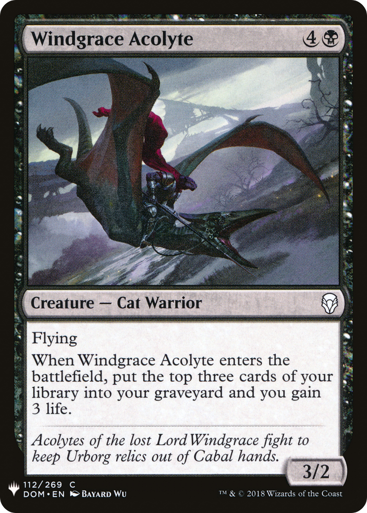 Windgrace Acolyte (LIST-DOM-112) [The List] MTG Single Magic: The Gathering