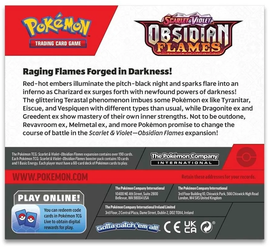 Pokémon Scarlet & Violet: Obsidian Flames Booster Box Pokemon Sealed Pokémon   