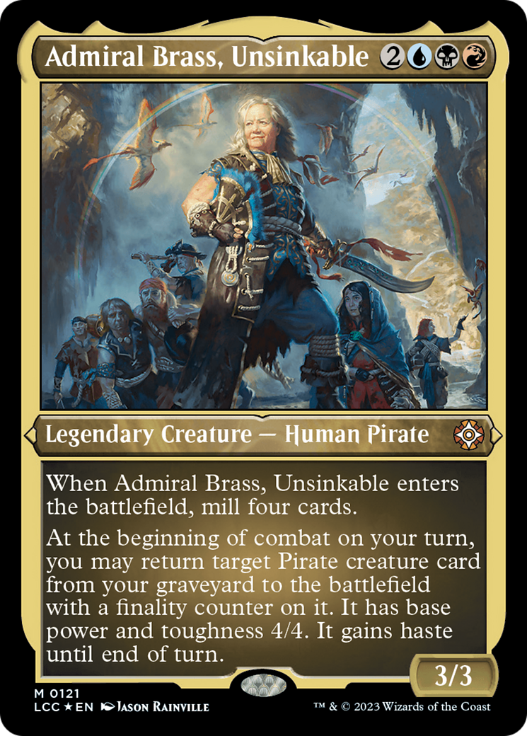 Admiral Brass, Unsinkable (Display Commander) - Thick Stock (LCC-121) [The Lost Caverns of Ixalan Commander] Foil MTG Single Wizards of the Coast