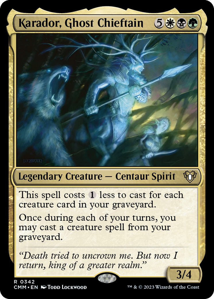 Karador, Ghost Chieftain (CMM-342) [Commander Masters] Foil MTG Single Wizards of the Coast