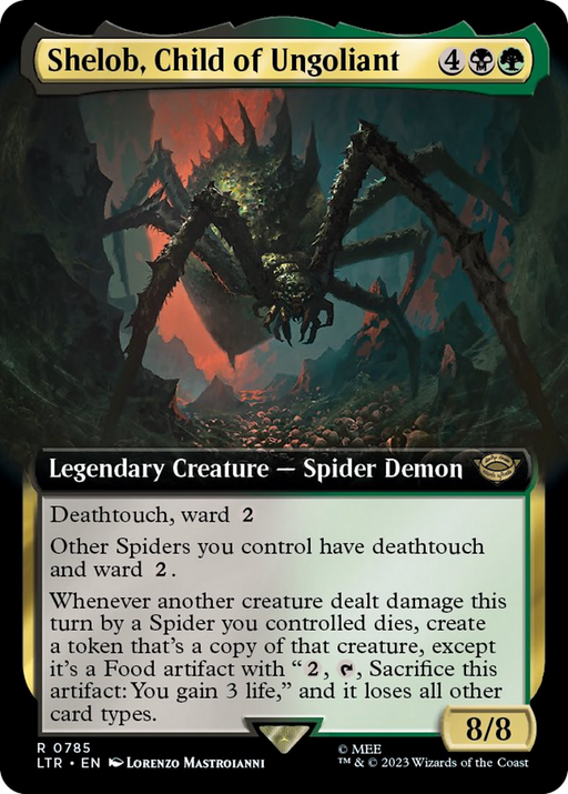 Shelob, Child of Ungoliant (Surge Foil) (LTR-785) [The Lord of the Rings: Tales of Middle-earth] (Extended Art) Foil MTG Single Wizards of the Coast