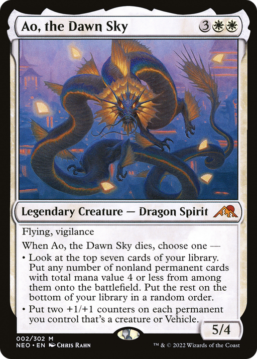 Ao, the Dawn Sky (NEO-002) [Kamigawa: Neon Dynasty] MTG Single Wizards of the Coast