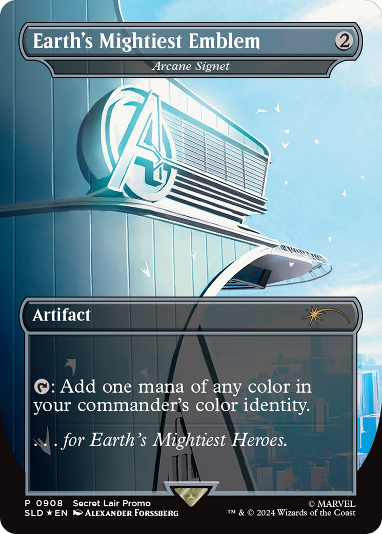 Earth's Mightiest Emblem - Arcane Signet (Rainbow Foil) (SLD-908) [Secret Lair] Drop (Borderless) Foil MTG Single Wizards of the Coast
