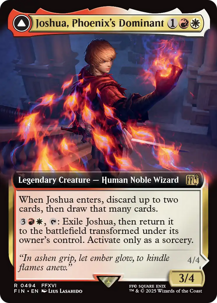 Joshua, Phoenix's Dominant // Phoenix, Warden of Fire (FIN-494) [FINAL FANTASY] (Extended Art) MTG Single Wizards of the Coast