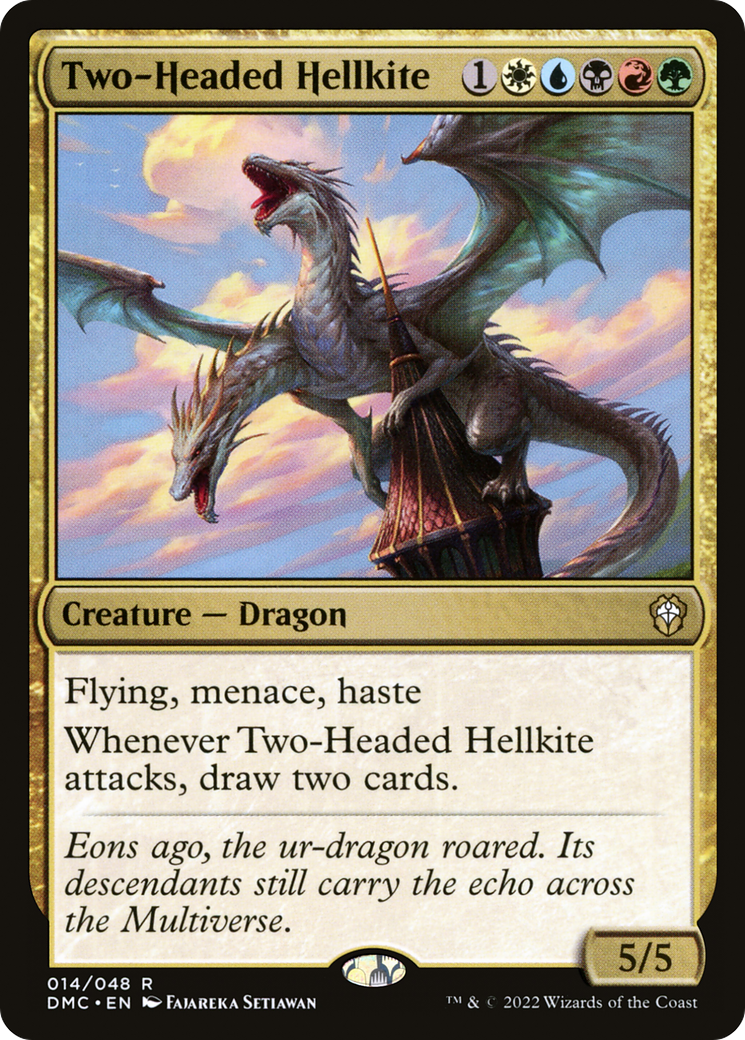 Two-Headed Hellkite (DMC-014) [Dominaria United Commander] MTG Single Wizards of the Coast