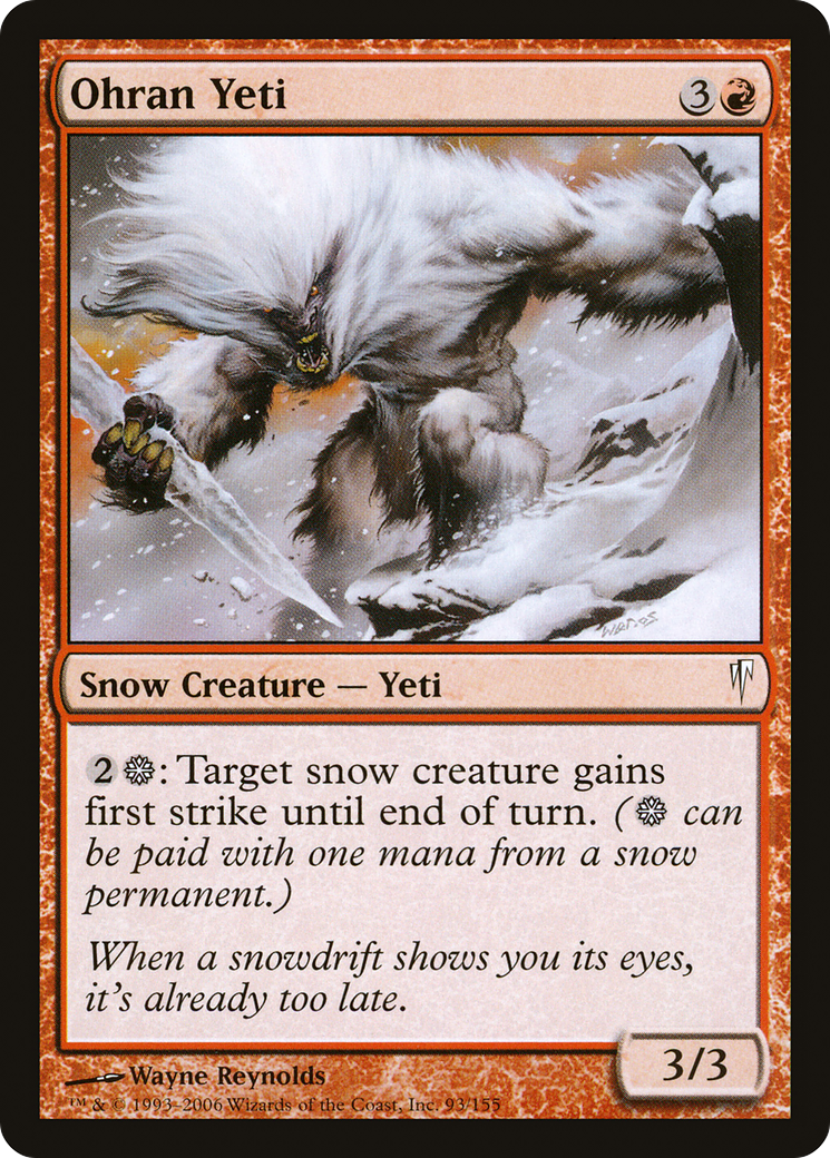 Ohran Yeti (CSP-093) [Coldsnap] Foil MTG Single Wizards of the Coast