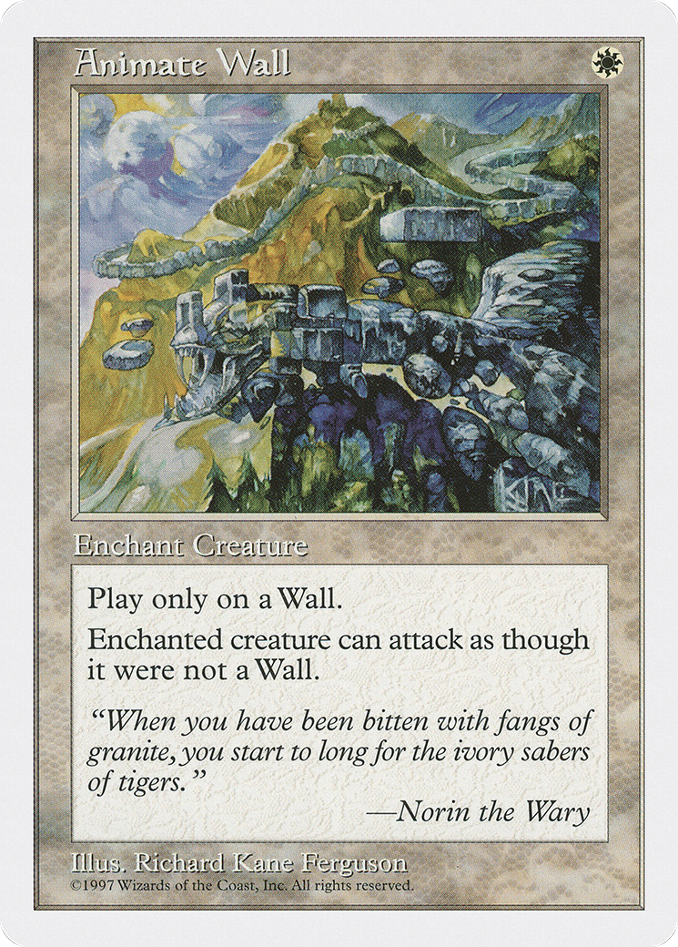 Animate Wall (5ED-005) [Fifth Edition] MTG Single Wizards of the Coast