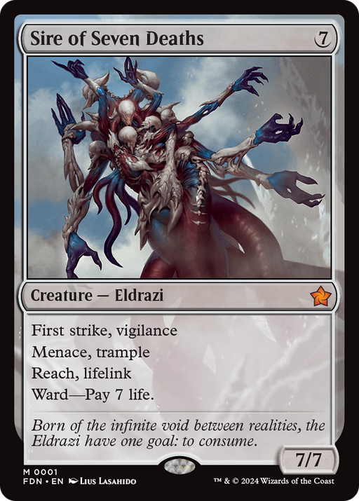 Sire of Seven Deaths (FDN-001) [Foundations] Foil MTG Single Wizards of the Coast