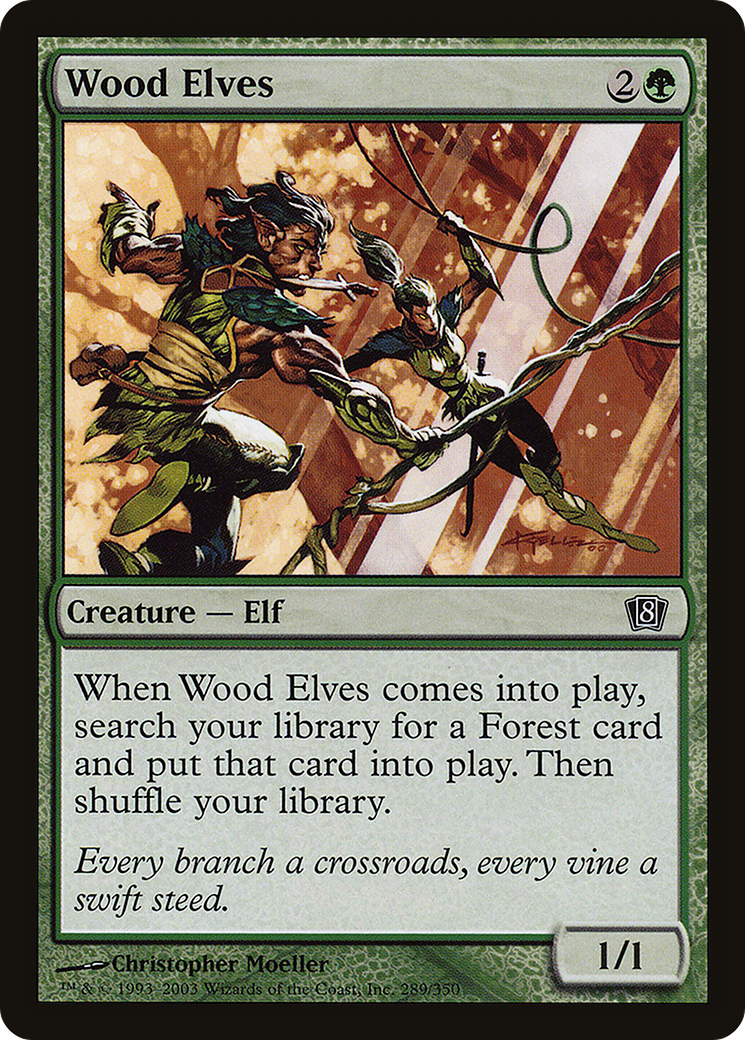 Wood Elves (8ED-289) [8th Edition] Foil MTG Single Wizards of the Coast