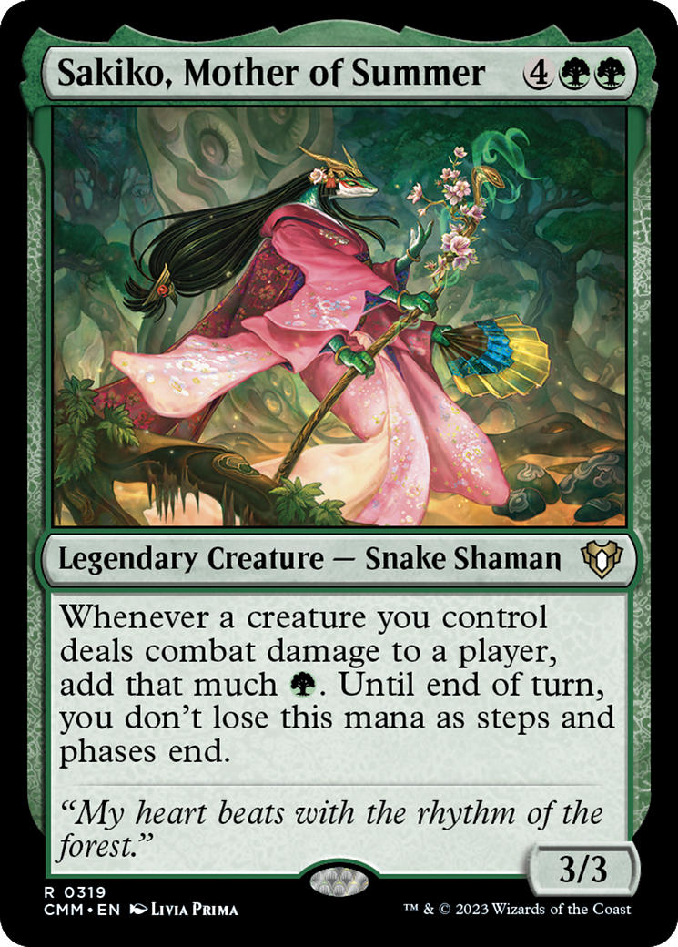 Sakiko, Mother of Summer (CMM-319) [Commander Masters] Foil MTG Single Wizards of the Coast