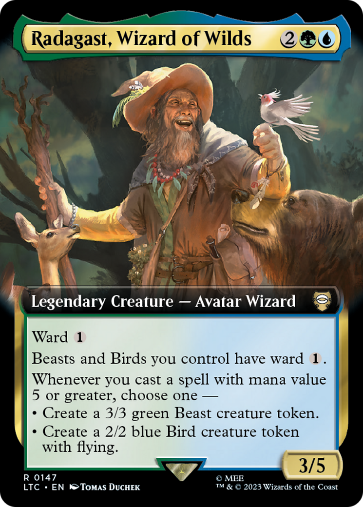 Radagast, Wizard of Wilds (LTC-147) [Tales of Middle-earth Commander] (Extended Art) MTG Single Wizards of the Coast