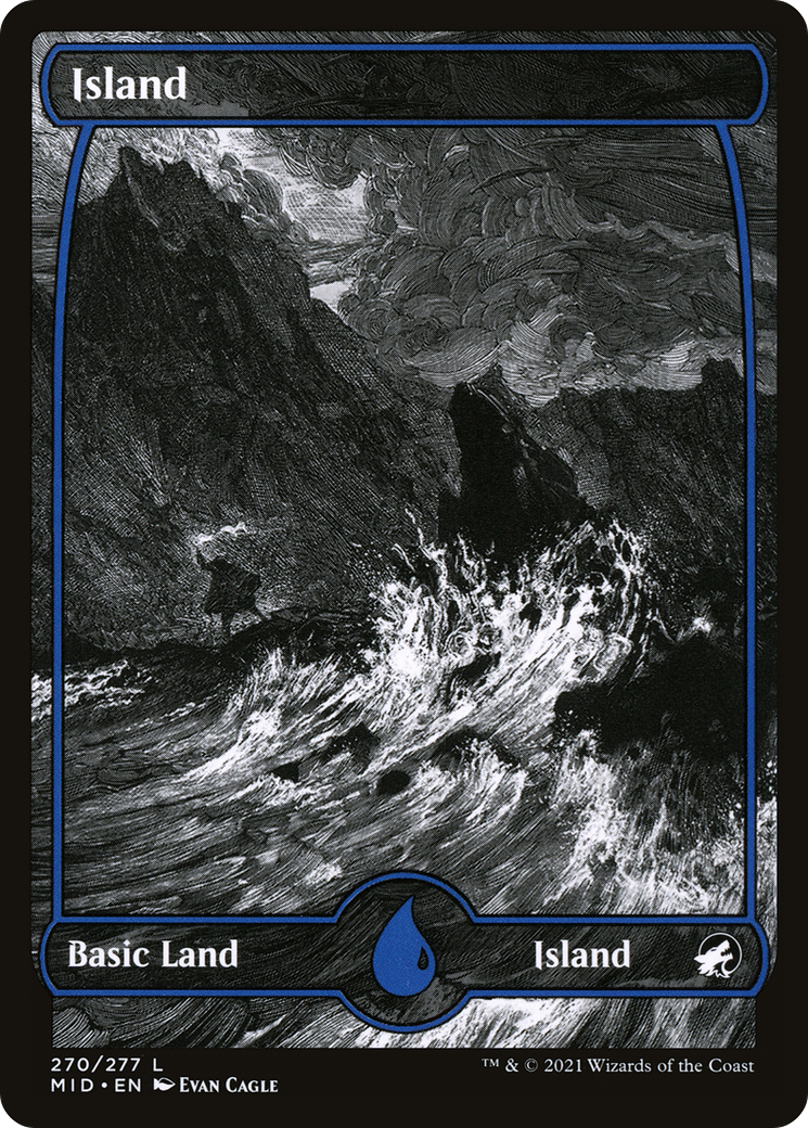 Island (270) (MID-270) [Innistrad: Midnight Hunt] (Full Art, Showcase) MTG Single Wizards of the Coast