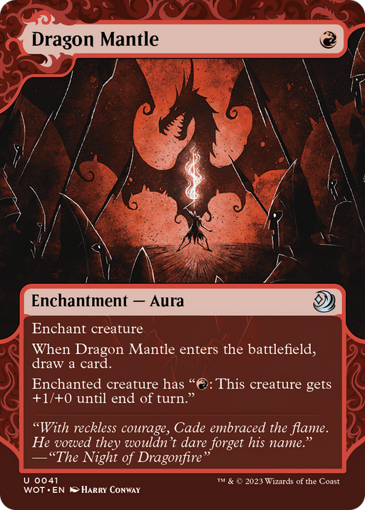 Dragon Mantle (WOT-041) [Wilds of Eldraine: Enchanting Tales] (Showcase) (Borderless) Foil MTG Single Wizards of the Coast