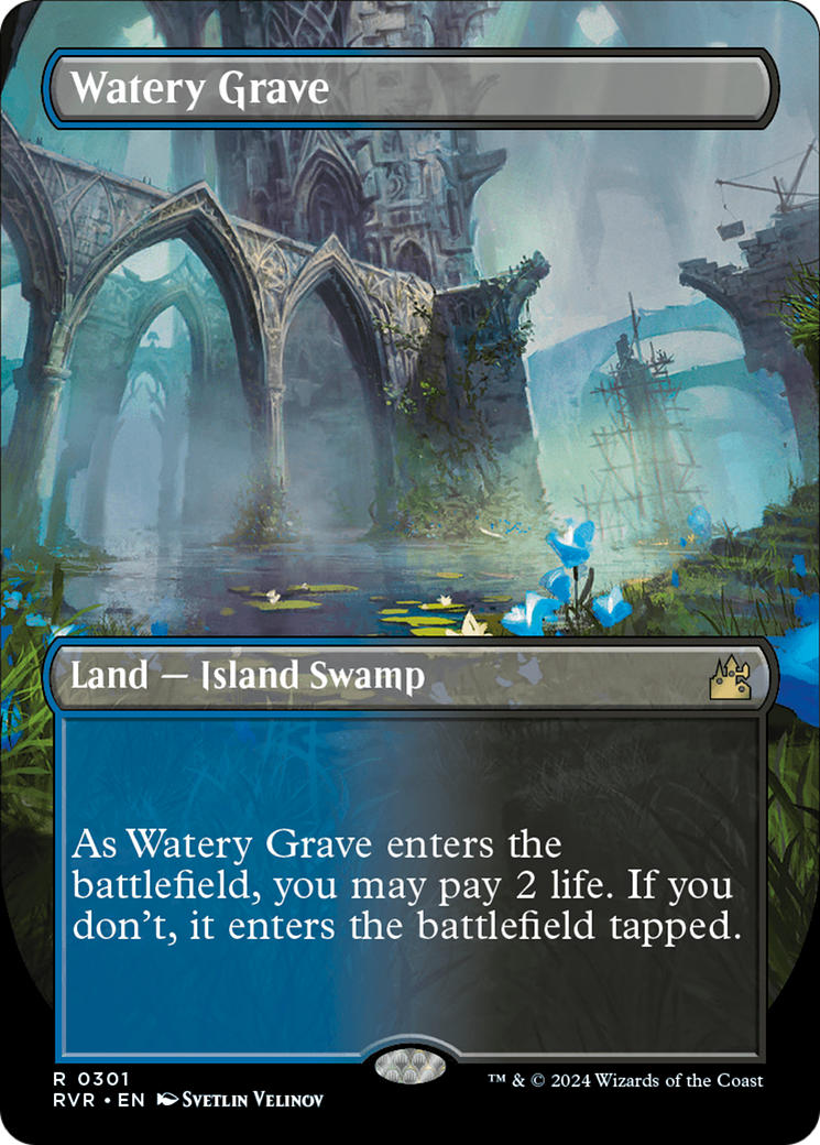 Watery Grave (RVR-301) [Ravnica Remastered] (Borderless) MTG Single Wizards of the Coast